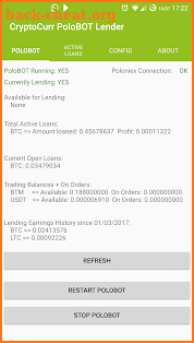 CryptoCurr PoloBOT Lender screenshot