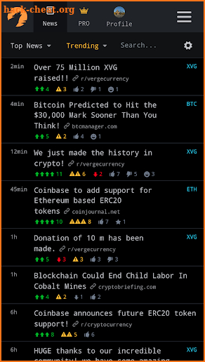 CryptoPanic screenshot