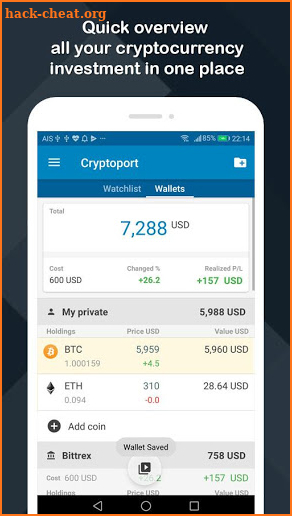 CryptoPort - Coin portfolio tracker screenshot