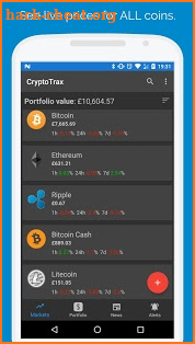 CryptoTrax - Bitcoin & Cryptocurrency Portfolio screenshot