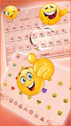 Crystal Apple Keyboard Theme - Rose Color Beauty screenshot