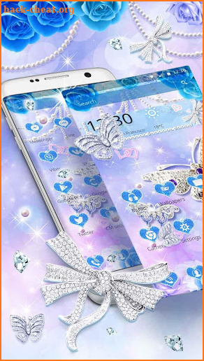 Crystal Diamond Butterfly Theme screenshot