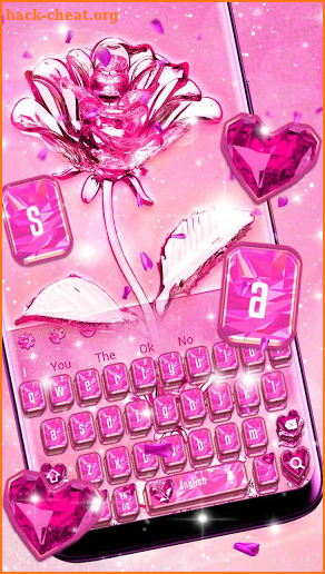Crystal Glitter Love Rose Keyboard screenshot