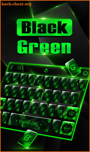 Crystal Green Black Glass Keyboard Theme screenshot