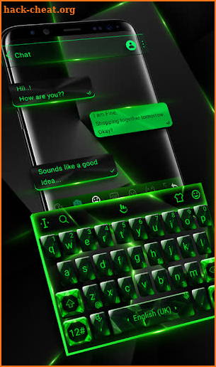 Crystal Green Black Glass Keyboard Theme screenshot