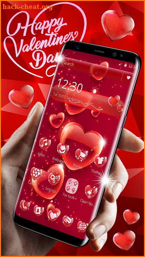 Crystal Hearts Valentine Theme screenshot