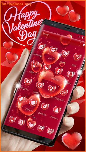 Crystal Hearts Valentine Theme screenshot