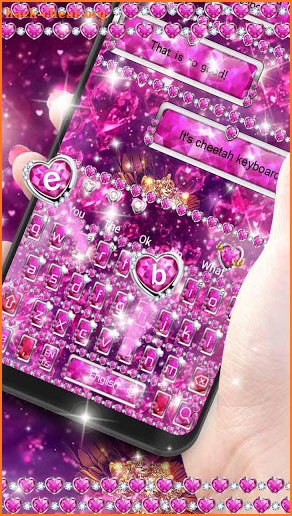 Crystal Pink Love Keyboard screenshot