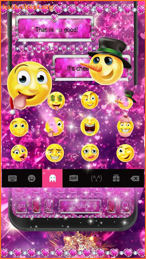 Crystal Pink Love Keyboard screenshot