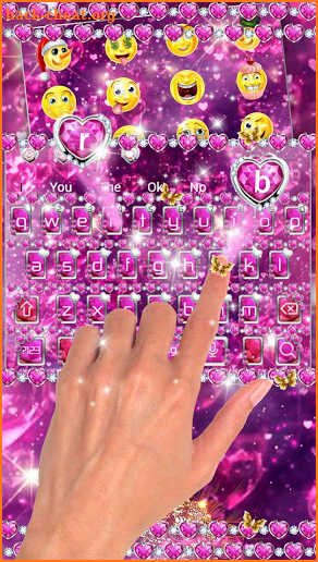 Crystal Pink Love Keyboard screenshot