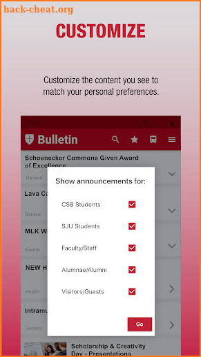 CSB/SJU Bulletin screenshot