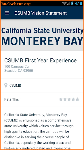 CSUMB Student Resource Guide screenshot