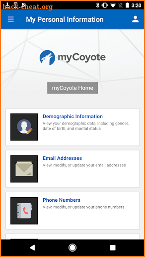 CSUSB myCoyote screenshot