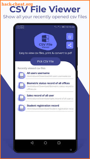 CSV File Viewer: CSV to pdf converter screenshot