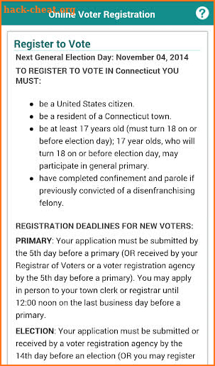 CT Voter Registration screenshot