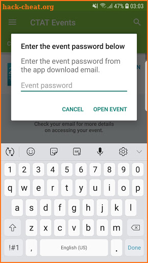 CTAT Events screenshot