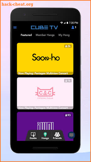 CUBE-TV Hangtime App screenshot