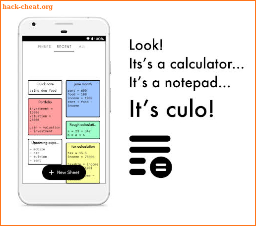 Culo (free) - Calculator + Notepad screenshot