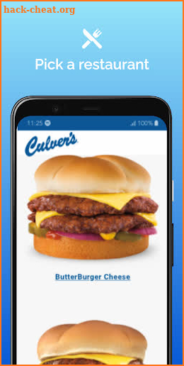Culvers restaurant app screenshot