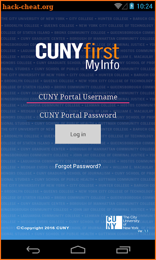 CUNYfirst MyInfo screenshot