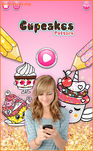 Cupcakes Coloring Book Pattern screenshot