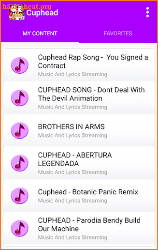 Cuphead Songs Lyrics screenshot