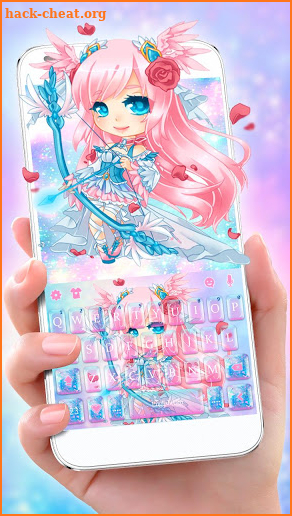 Cupid Pretty Girl Keyboard Theme screenshot