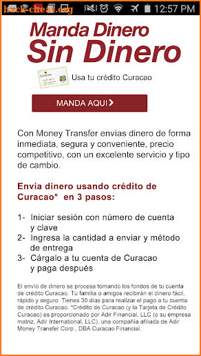 Curacao Money Transfer screenshot