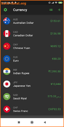 Currency Converter - xCent. Exchange rates app screenshot