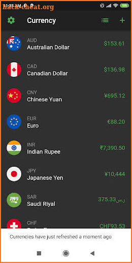 Currency Converter - xCent. Exchange rates app screenshot