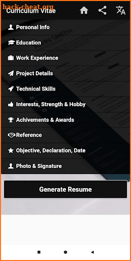 Curriculum vitae App CV Builder Resume CV Maker screenshot