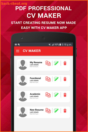 Curriculum Vitae - Resume Builder with CV Template screenshot