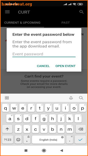 CURT Events screenshot