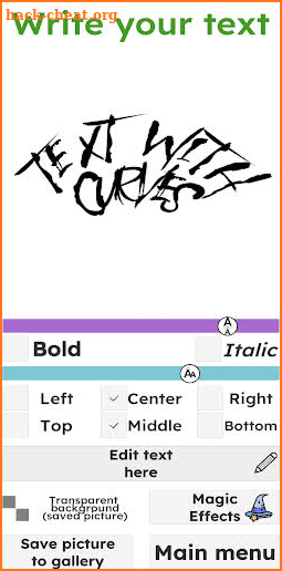 Curvy Fonts - Curved text app screenshot