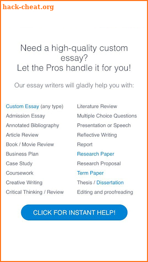 Custom Essay Writing Service screenshot