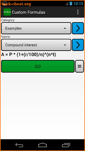 Custom Formulas screenshot