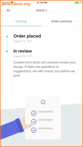 Custom Ink Order Tracker screenshot