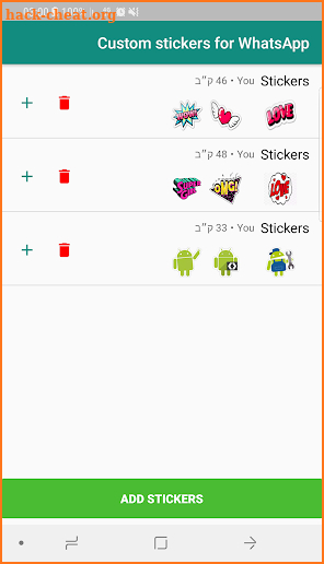 Custom stickers for WhatsApp screenshot