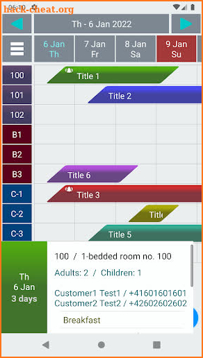 Customer Booking Manager Lt. screenshot