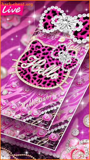 Cute 3D Pink Kitty Theme screenshot