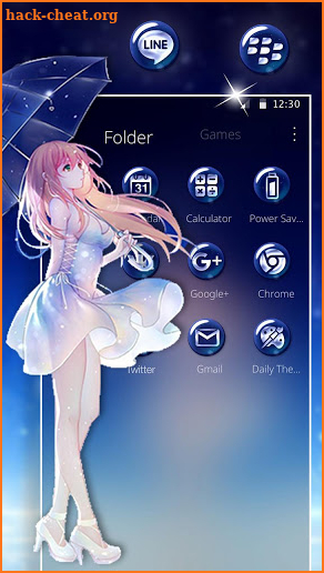 Cute Anime Galaxy Girl Theme screenshot