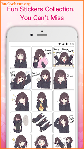 Cute Anime Girl 1 Sticker Packs For WhatsApp screenshot