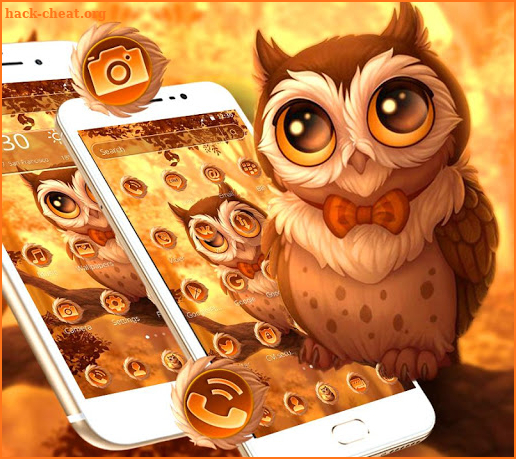Cute Autumn Owl Theme screenshot