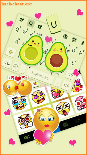 Cute Avocado Love Keyboard Background screenshot