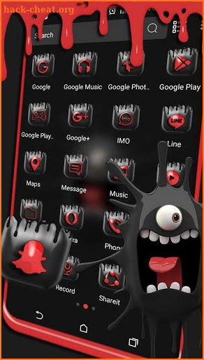 Cute Black Monster Launcher Theme screenshot