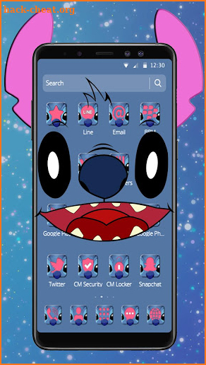 Cute Blue Devil Cartoon Theme🐨 screenshot