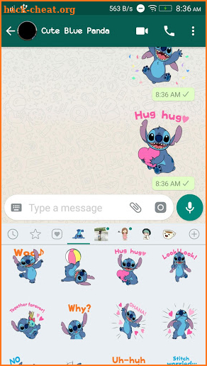 Cute Blue Koala Stitch Stickers for WhatsApp screenshot