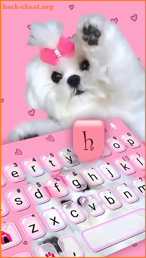 Cute Bow Dog Keyboard Theme screenshot
