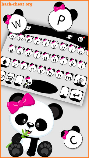 Cute Bowknot Panda Keyboard Theme screenshot
