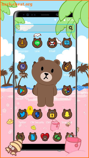 Cute Brown Bear Beach Theme screenshot